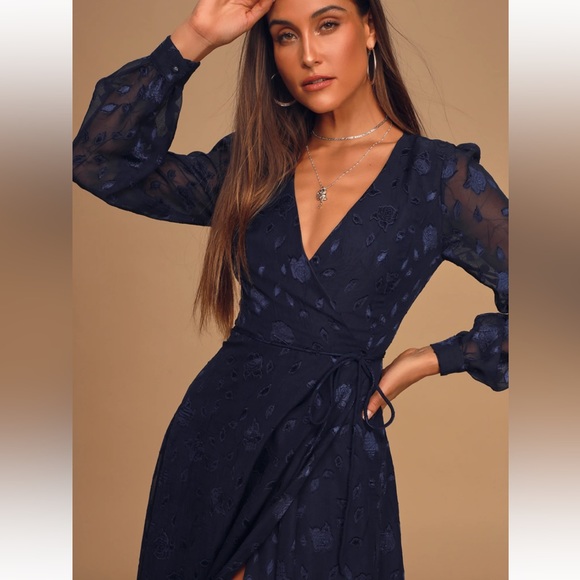 New Lulus Navy Blue Evening of Elegance Dress - Picture 3 of 6